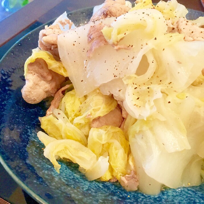 白菜と豚しゃぶ肉の蒸し煮♩